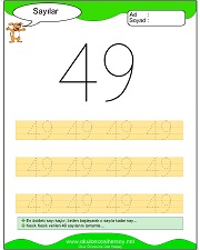 okul öncesi 1 sayısı çizgi çalışması